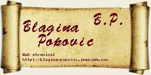 Blagina Popović vizit kartica